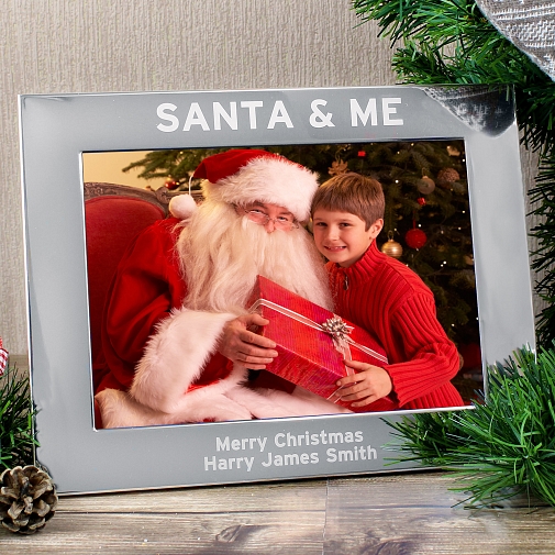 Personalised Santa & Me 5x7 Landscape Photo Frame