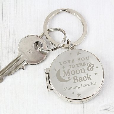 Personalised To the Moon and Back Photo Keyring