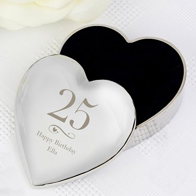 Personalised Big Age Heart Trinket Box