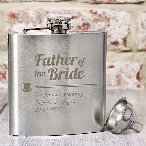 Personalised Father of the Bride Hip Flask