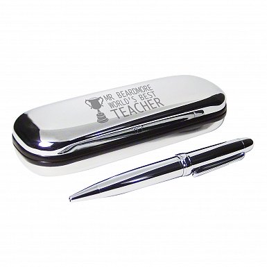 Personalised Teacher Trophy Pen and Box Set