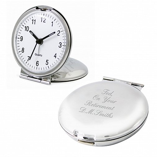 Personalised Round Travel Clock
