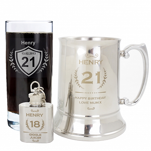 Personalised Age Crest Stainless Steel Tankard