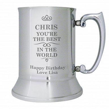 Personalised Best in the World Stainless Steel Tankard