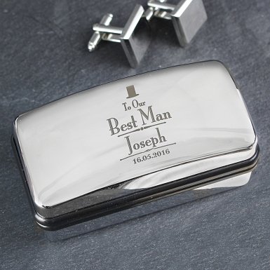 Personalised Decorative Wedding Best Man Cufflink Box