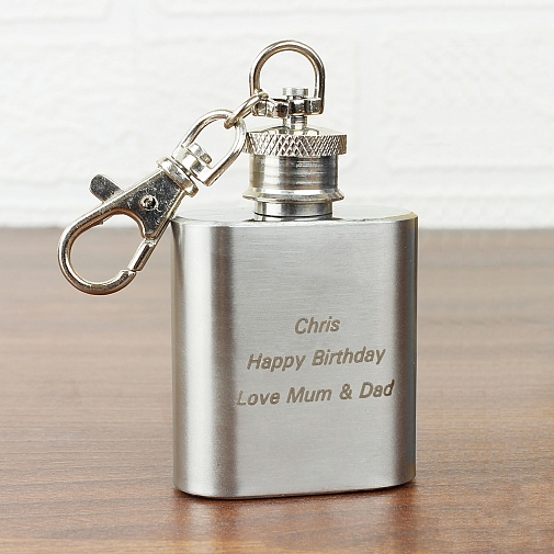 Stainless Steel 1oz Hip Flask Keyring