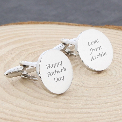 Personalised Any Message Round Cufflinks