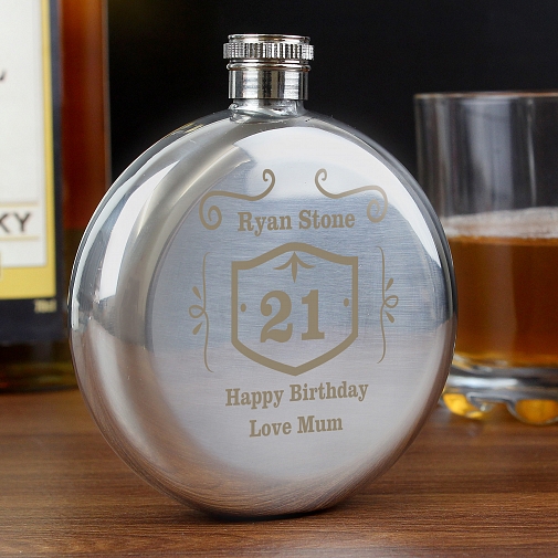 Personalised Classic Whisky Round Hip Flask