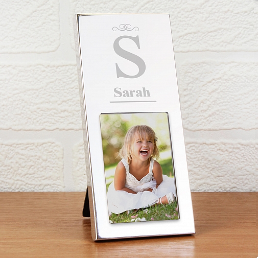 Personalised Small Silver Initial 2x3 Photo Frame