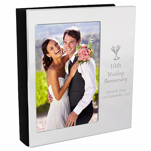 Personalised Flute Wedding Anniversary Photo Frame Album 6x4