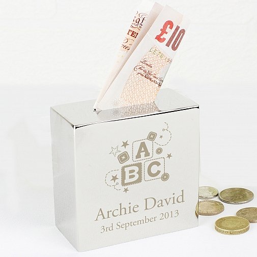 Personalised ABC Square Money Box