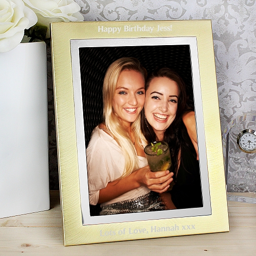 Personalised Gold Silver Brushed 5x7 Photo Frame