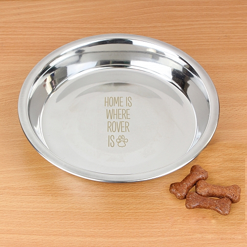 Personalised Home Is Where...Engraved Dog Bowl