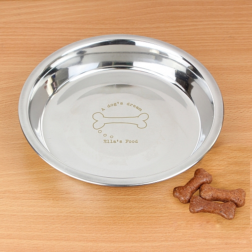 Personalised A Dogs Dream Engraved Dog Bowl