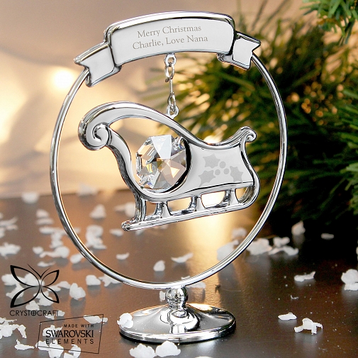 Personalised Crystocraft Sleigh Ornament