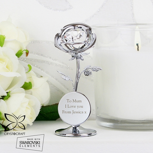 Personalised Crystocraft Rose Ornament