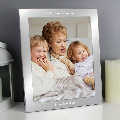 Personalised Any Message Silver 10x8 Photo Frame