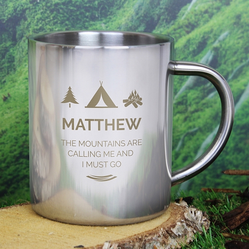 Personalised 'Wilderness Wanderer' Metal Mug