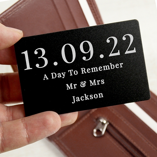 Personalised Large Date Black Wallet Card