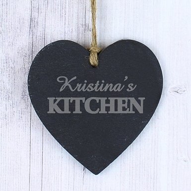 Personalised Kitchen Slate Heart