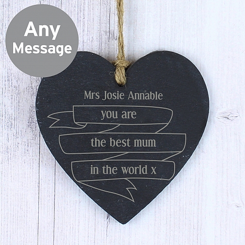 Personalised Garden Bloom Slate Heart