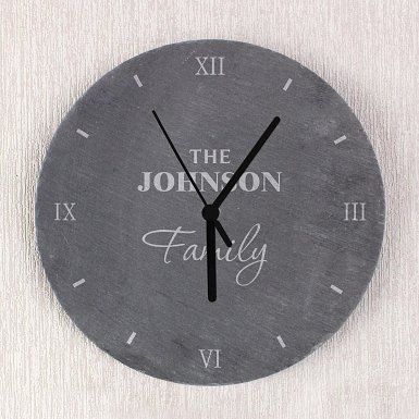 Personalised Family Slate Clock