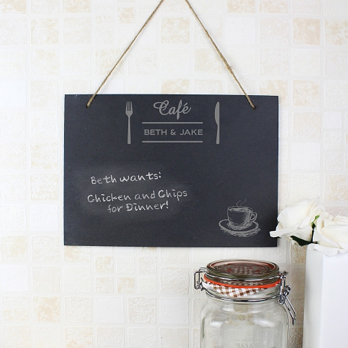 Personalised Bistro Hanging Slate Sign