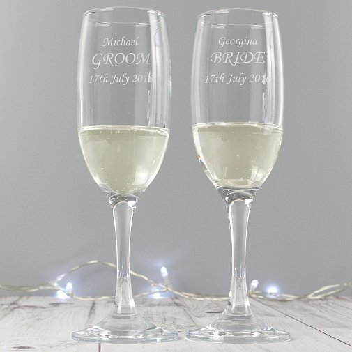 Personalised Celebration Pair of Flutes