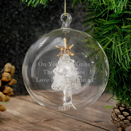 Personalised Glass Christmas Tree Bauble