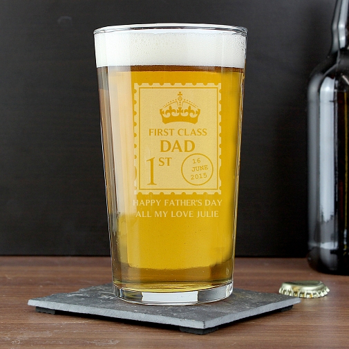 Personalised 1st Class Pint Glass