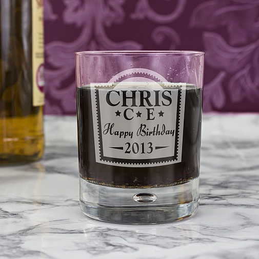 Personalised Brandy Design Tumbler Bubble Glass