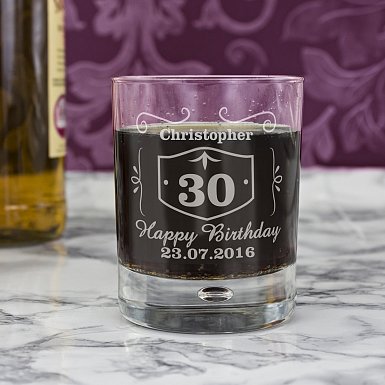 Personalised Classic Whisky Style Tumbler Bubble Glass