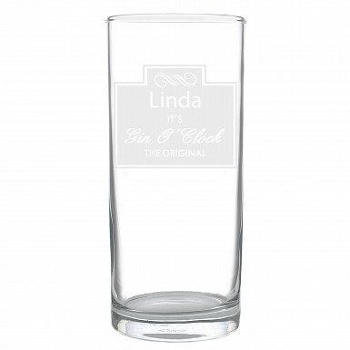 Personalised Gin O'Clock Hi Ball Bubble Glass