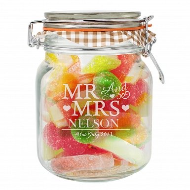 Mr and Mrs Glass Kilner Jar