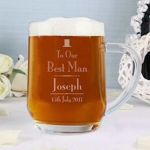 Personalised Decorative Wedding Best Man Tankard