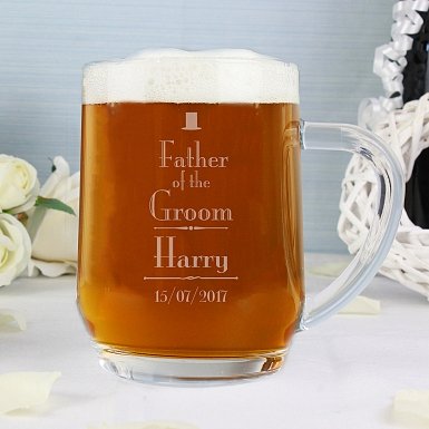 Personalised Decorative Wedding Father of the Groom Tankard