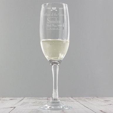 Personalised Decorative Wedding Mother of the Groom Glass Flute