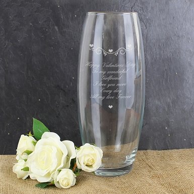 Personalised Hearts & Swirls Bullet Vase