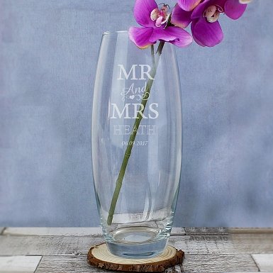 Personalised Mr & Mrs Bullet Vase