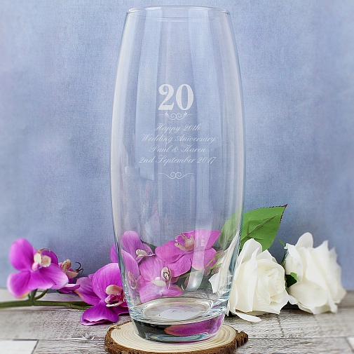 Personalised 20 Years Bullet Vase