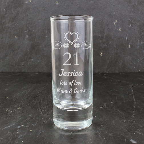 Personalised Birthday Craft Shot Glass Engraved