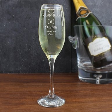 Personalised Birthday Craft Flute Glass