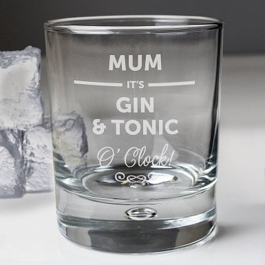 Personalised Its... O'Clock Tumbler Bubble Glass
