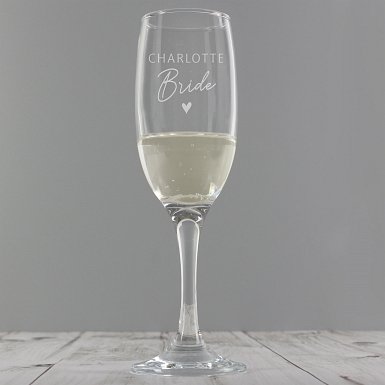 Personalised Bride Flute Glass