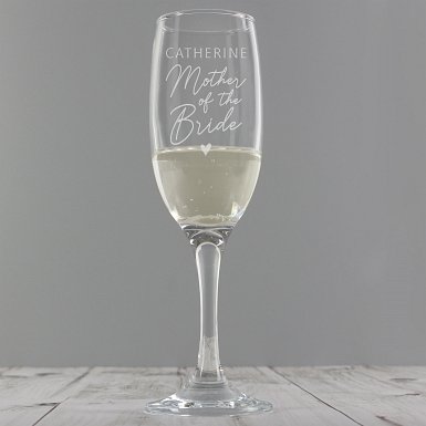 Personalised Mother of the Bride Flute Glass