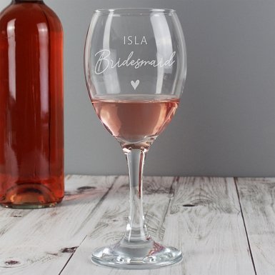 Personalised Bridesmaid Wine Glass