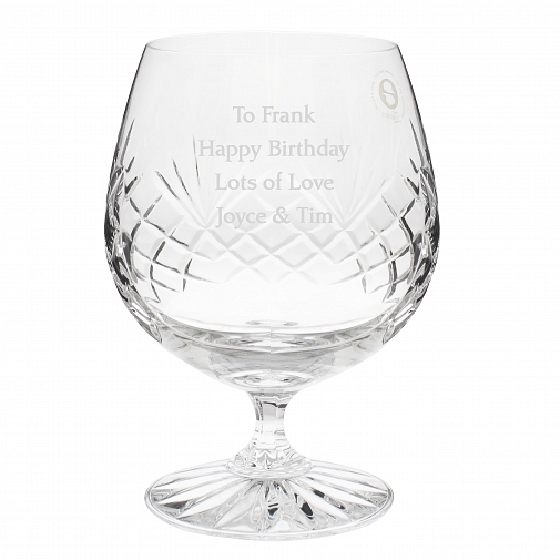 Personalised Crystal Large Brandy Glass