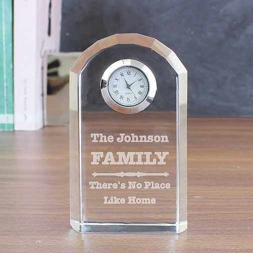 Personalised Scroll Design Crystal Clock