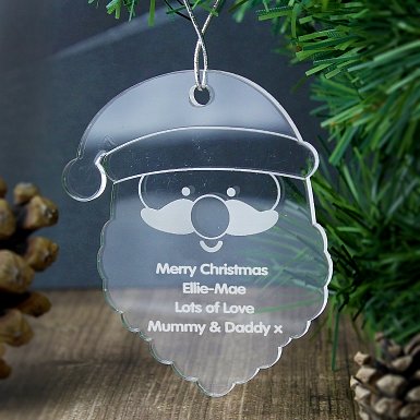 Personalised Acrylic Santa Decoration