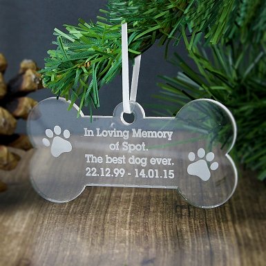 Personalised Acrylic Dog Bone Decoration